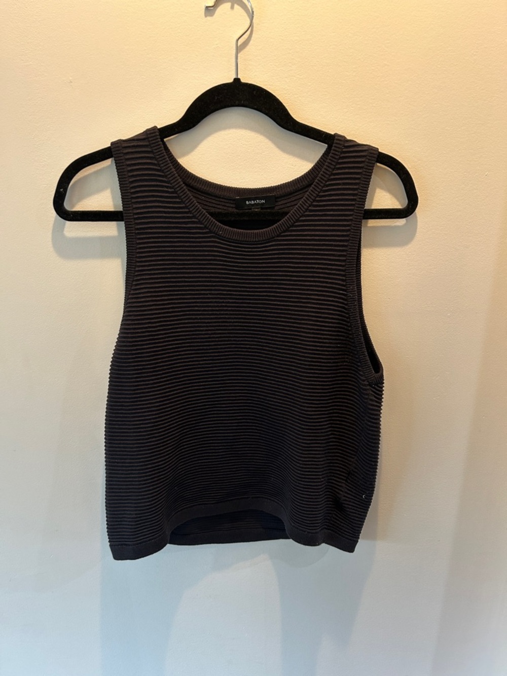 Babaton Black Ribbed Sleeveless Tank